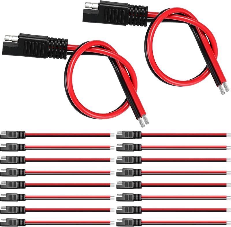 Conectores rápidos SAE 2 pinos Frienda 12 AWG com cabo de extensão – 16 unidades
