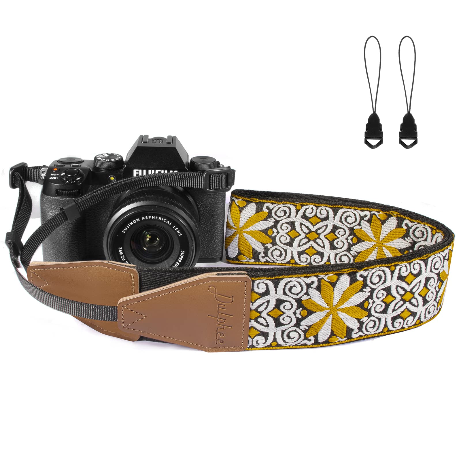 Dulphee Camera Strap, Jacquard Weave 2" Shoulder Neck Straps for All DSLR Cameras Men Women Photographers