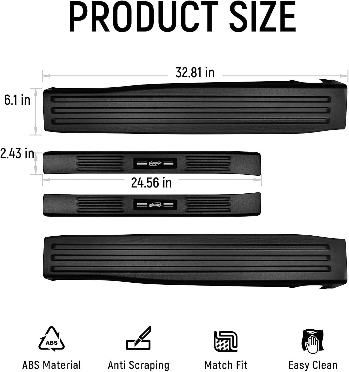 ZZEQYG 4 Pcs ABS Carbon Fiber Door Sill Protector Compatible with Toyota Sienna 2015 2016 2017 2018 2019 2020 Accessories Door Sill Guards