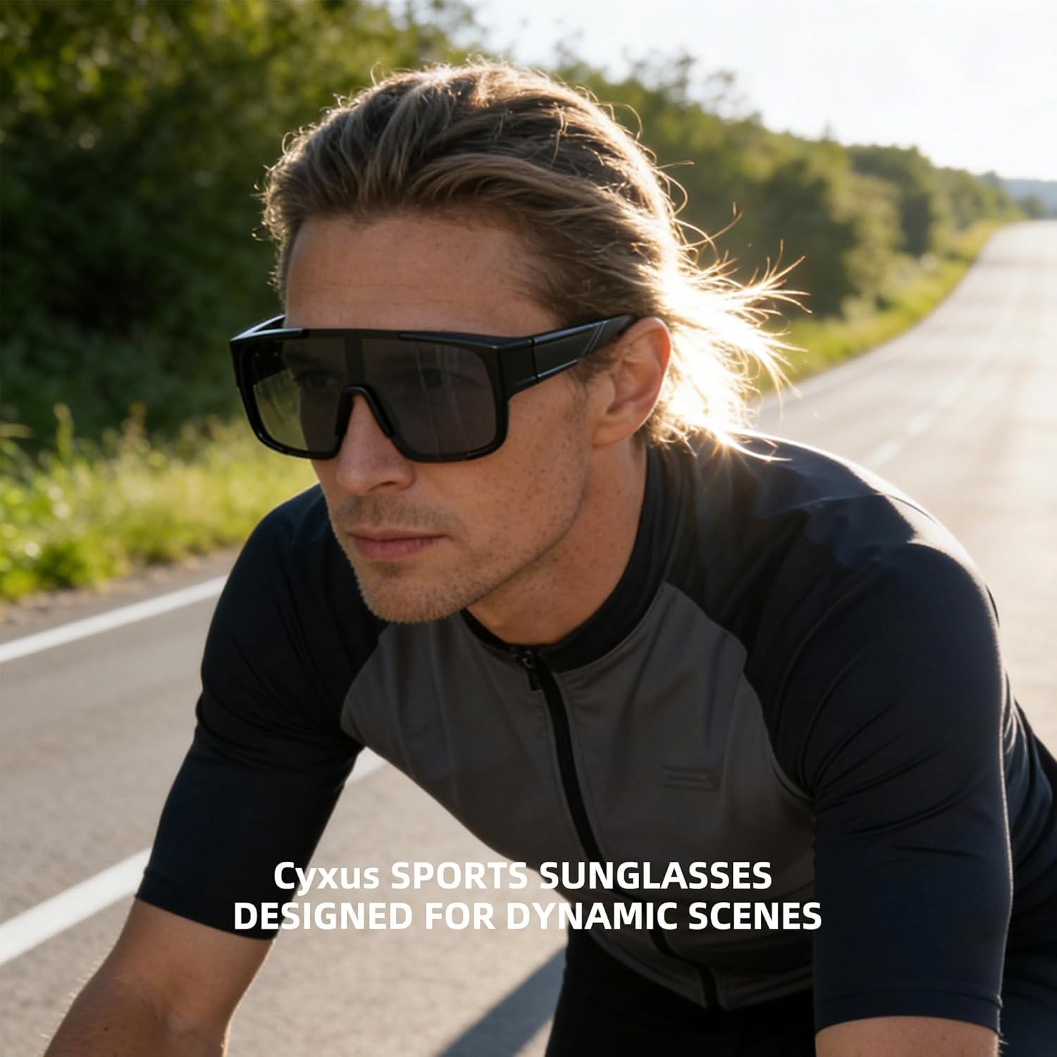 Cyxus One-Piece Polarized Fit Over Sunglasses Women Men Oversized Wraparound Cycling Driving Fishing P1346 - Image 2