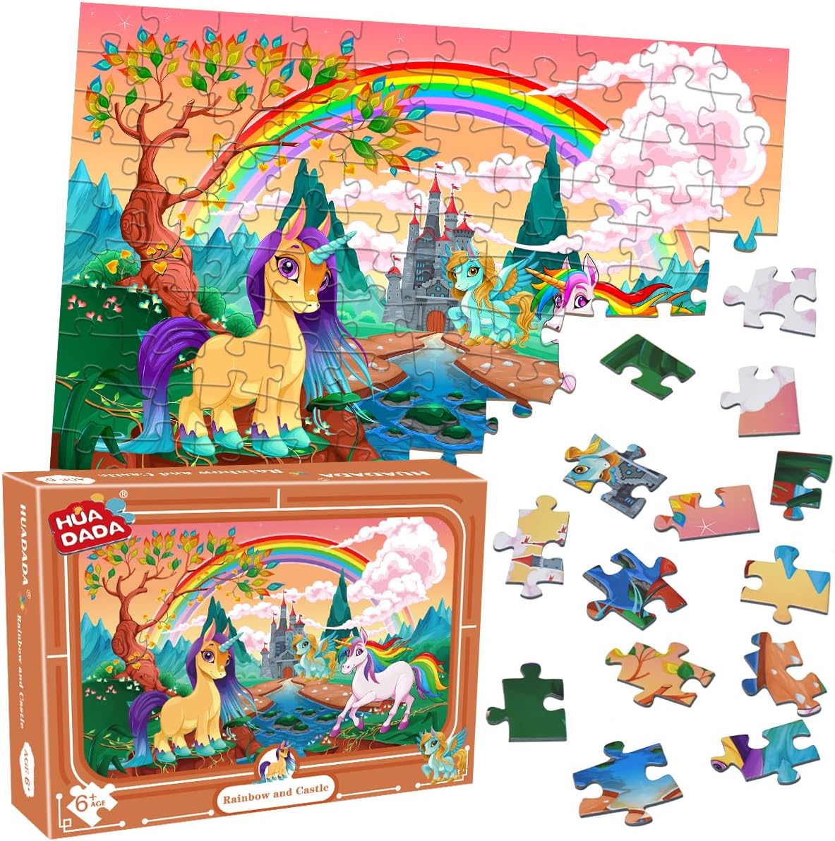 Dinosaur World 100 Piece Puzzle for Kids Ages 5-8 - Children's Learning Educational Toy Gift for Girls 5-10 Years Old (15" X 10")