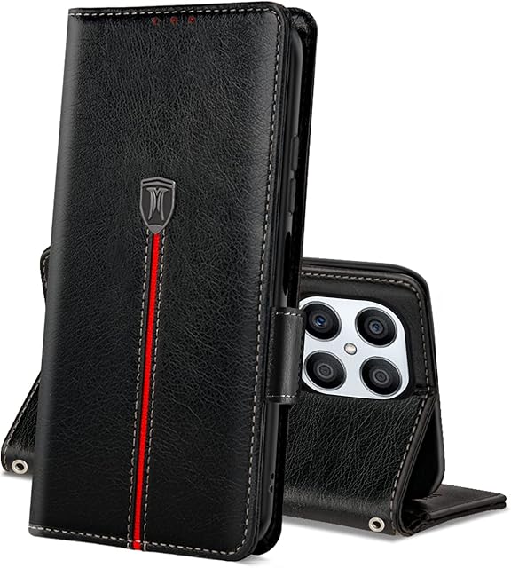 Honor X8 5G / Honor X6 Case, Magnetic Leather Wallet Card Slots Honor X8 5G Phone Case, Flip Silicone TPU Bumper Protective Cover with Kickstand, Shockproof Book Case for Honor X8 5G/Honor X6 Black