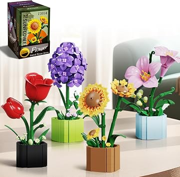 Flower Bouquet Building Blocks Set 1109PCS Botanical Collection Kit