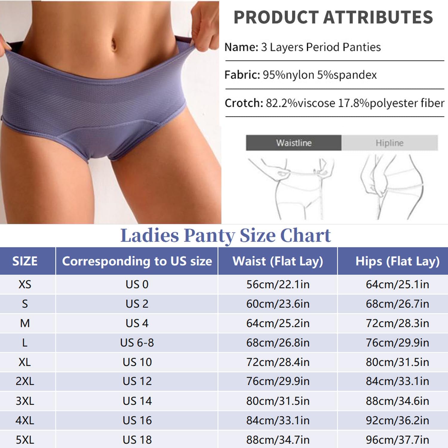 Leakproof Panties for Women Over 60, Leakproof Ladies Underwear, Leakproof Underwear for Women (8 color-4XL(US 16)
