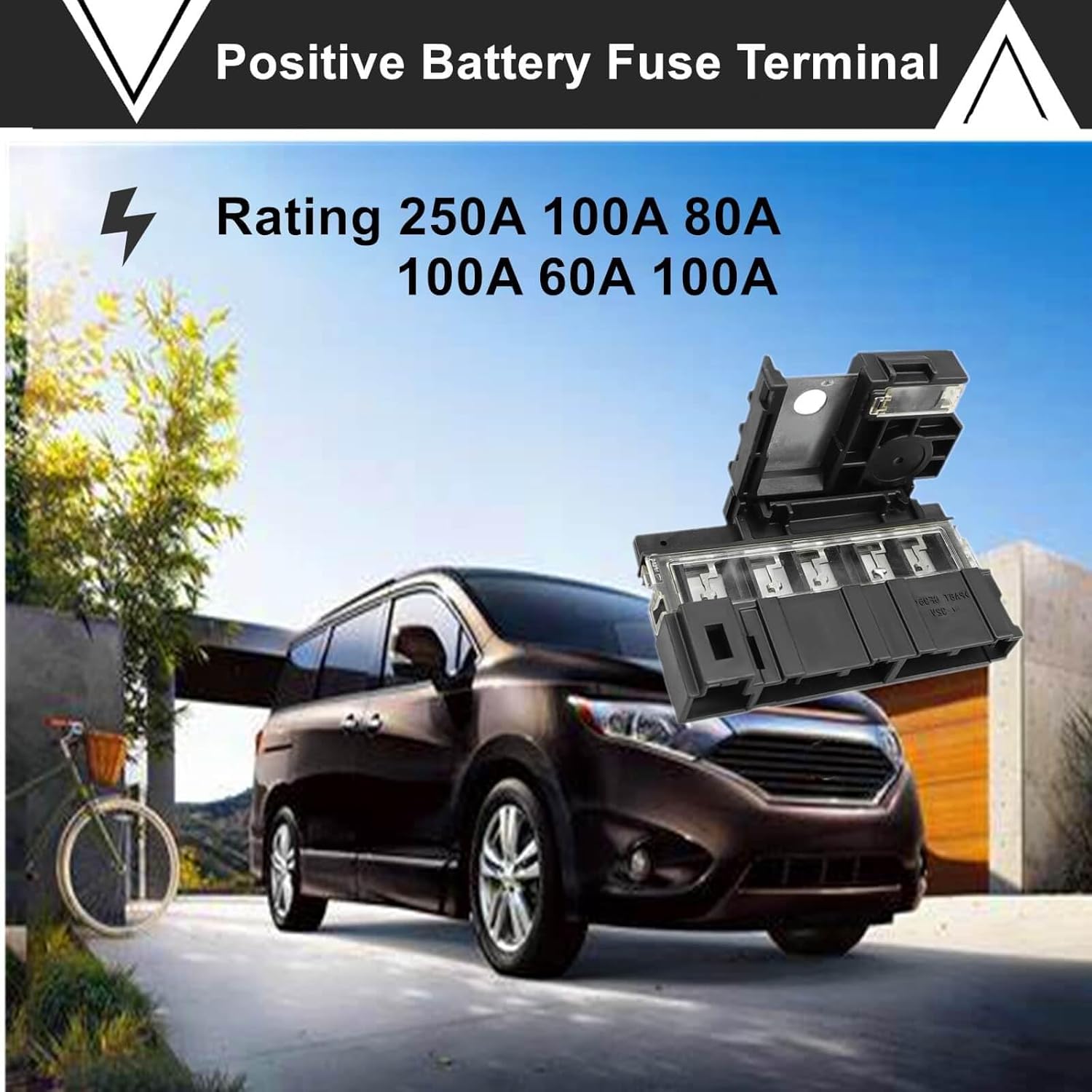 24380-JA00B Positive Battery Fuse Terminal Fit for Nissan Quest 2011-2017, Fusible Fuselink Fuse with Battery Terminals & Nuts Replace 24380JA00B 243407F003