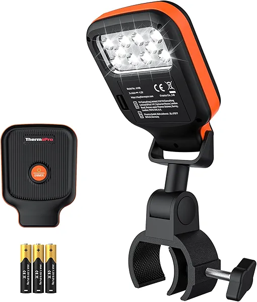 ThermoPro Outdoor Grill Light for BBQ with 10 LEDs, 3 Brightness & Energy-Saving Button, 360° Adjustable Grill Lights for Outdoor Grill, Grill Gifts for Him Her Parents Husbands, Batteries Included