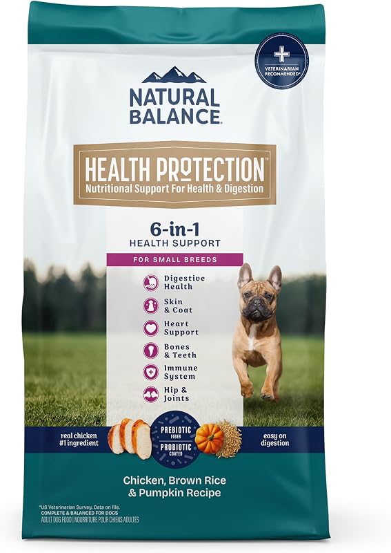 Ração seca para cães de pequeno porte com frango, arroz integral e abóbora Natural Balance Health Protection – 1,81 kg