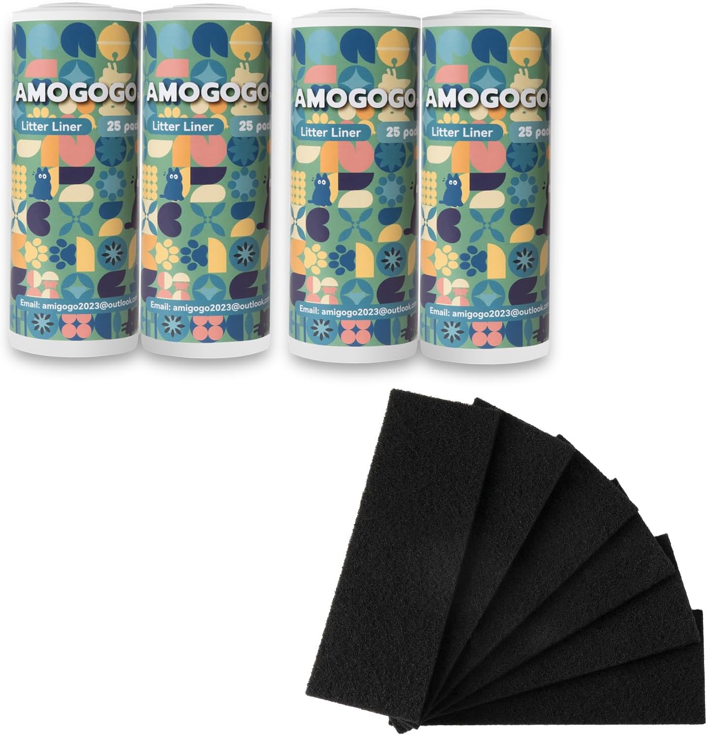 Waste Bags 100 pack with Carbon Filters 6 pack, Compatible with Litter Robot 3