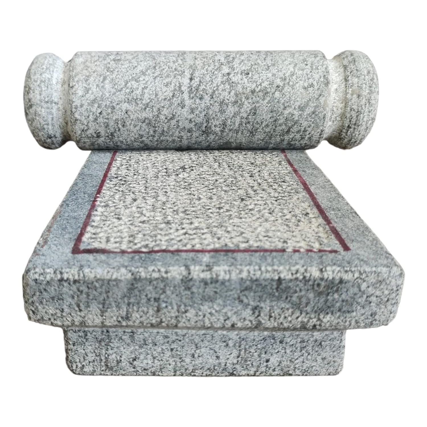 EZAHK Stone Ammikallu, SIL Batta, Natural Home Decor, Traditional Hand Grinder, Gift, Pooja, Miniature, Kids Play (Length - 7.5 Inch, Width - 6 Inch) Small Size