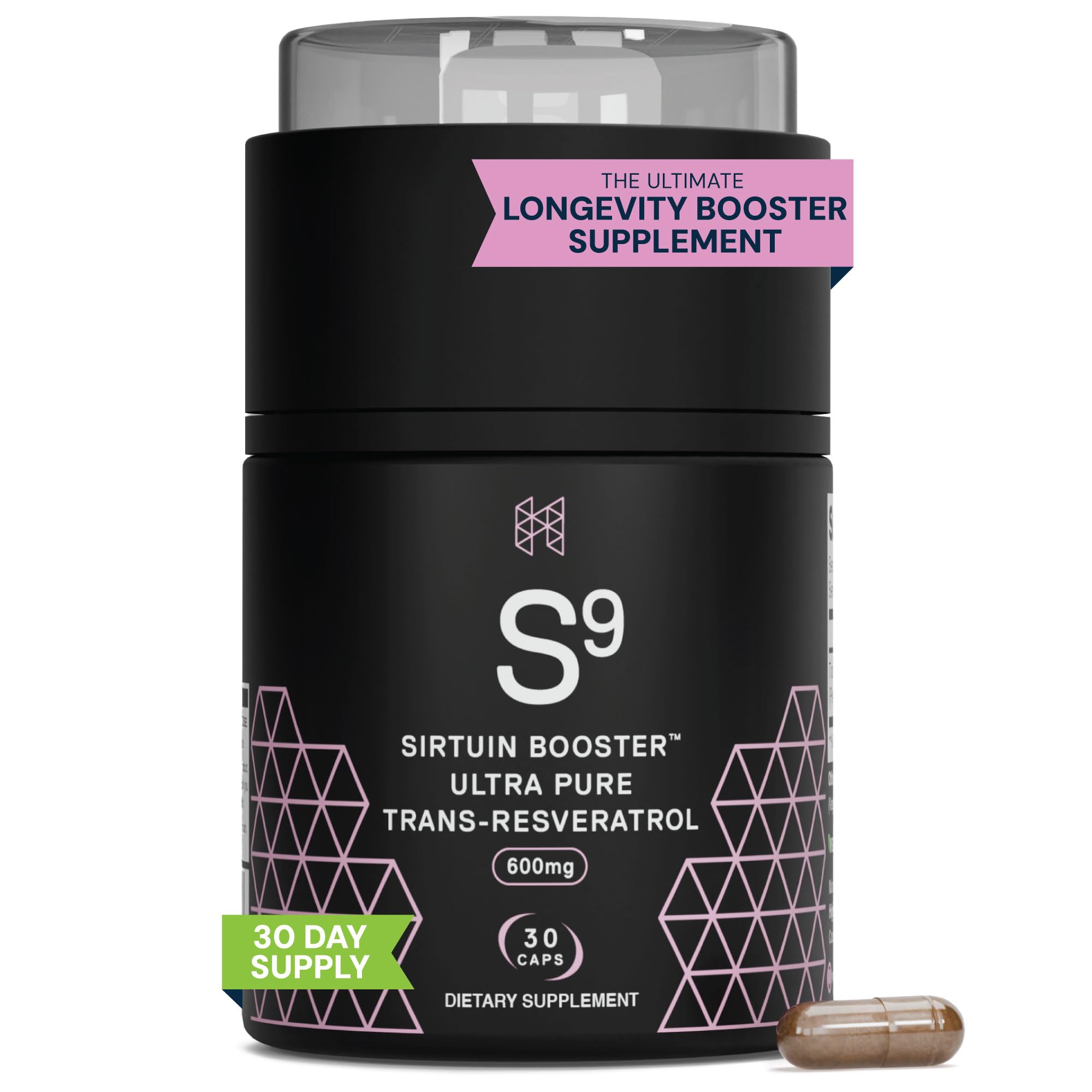 HPNNutraceuticals SIRTUIN, 98% Ultra Pure Trans-Resveratrol Extract, Sirtuin Activator, 600 mg of 98% Trans-Resveratrol Extract, 30 Capsules