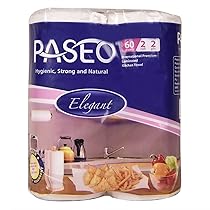 Paseo Elegant International Premium Laminated Quality 2 Ply Kitchen Towel 2 Roll (60 Pulls Per Roll)