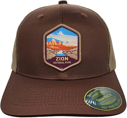 Miniatura 2 de Gorra de camionero del Parque Nacional Zion con parche tejido de malla