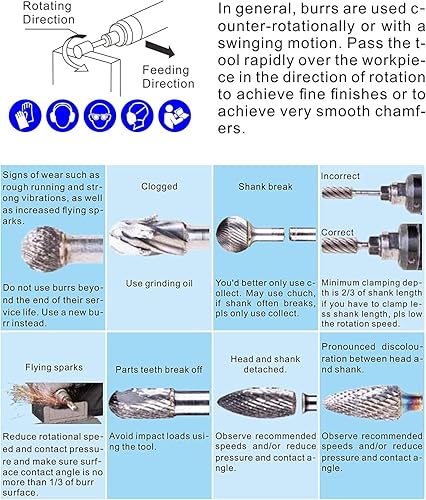 Miniatura 6 de Juego de fresas de carburo de 14 de pulgada, vástago de 14 pulgadas, 1 unidad, diámetro de cabeza de 12 pulgadas, punta de bola, cilíndrico,