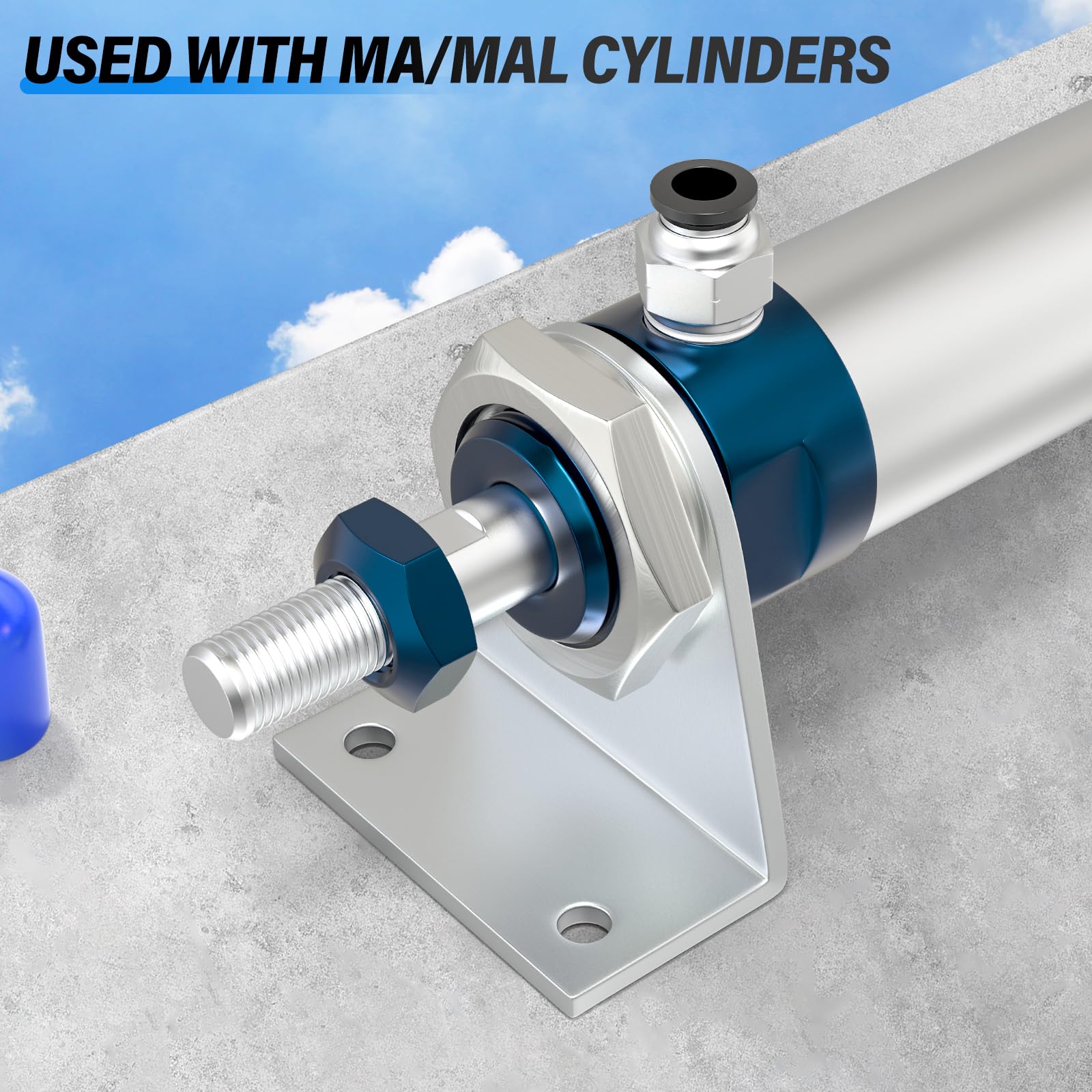 Staffe Di Montaggio Per Cilindro Pneumatico TAILONZ - 2 Pezzi Con Dadi, Per Diametri 20-25 Mm - Foto 3