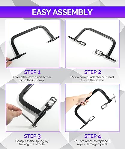 Miniatura 4 de RACOONA Compresor de resorte de válvula, accesorios de automóvil, herramienta de lapeo de válvula, kit de herramientas de abrazadera de resorte de