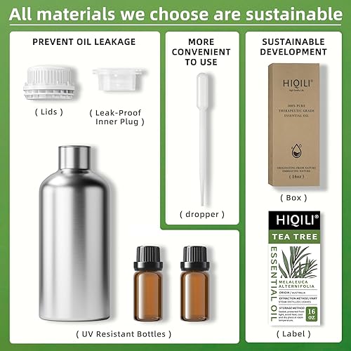 Miniatura 100 de HIQILI Aceite esencial de albahaca de 1 fl oz, 100% puro sin diluir para la piel, difusor, 1.0 fl oz