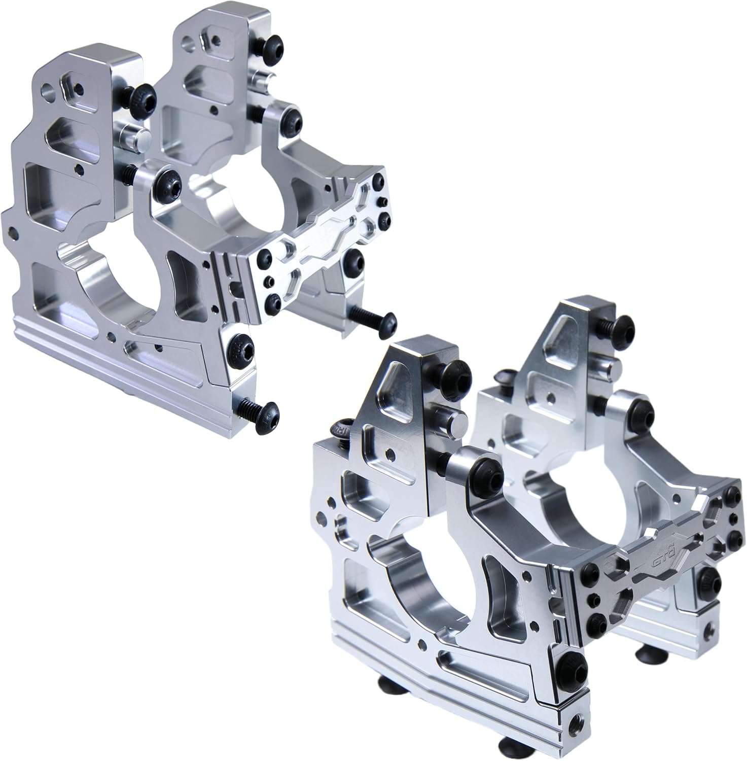 GTBRacing CNC Aluminum Front & Rear Metal Center Diff Differential Bracket Set for 1/5 RC Car Losi DBXL DBXL-E 1.0/2.0 MTXL Upgrade Part (Front+Rear Red)