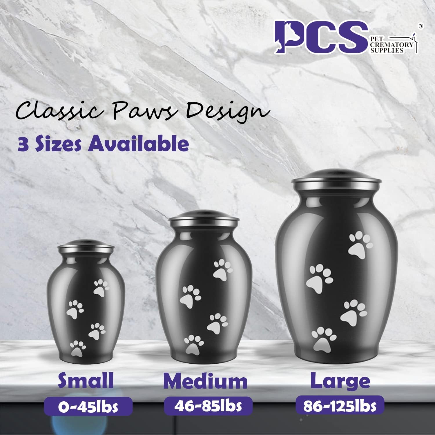 PCS Memorial Pet Cremation Urns for Dogs and Cats Ashes, Paws Engraved Pet Urn,Dog Keepsake Urns for Ashes-Small - Image 5