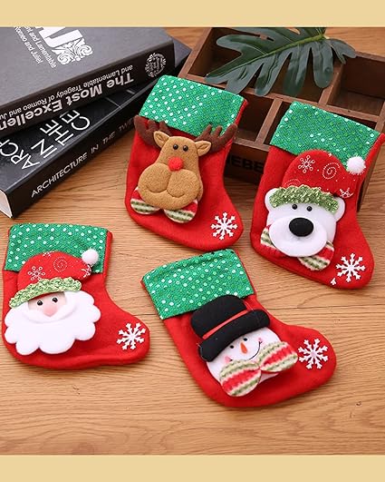 4 PCS Christmas Stockings, Stockings Christmas, Christmas Stocking Classic Socks for Xmas Home Decor, Christmas Socks, Christmas Stockings, Christmas Decorations Items, Christmas Decorations