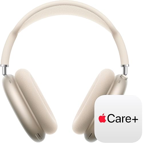Apple AirPods Max 2 Wireless Over-Ear Headphones, Active Noise Cancellation, Adaptive Audio, Personalized Spatial Audio, Live Translation, Bluetooth Headphones – Starlight with AppleCare+ (2 years)