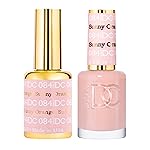 DND DC Gel Polish Set, Beige Nude Collection, UV/LED Gel Polish and Air Dry Nail Lacquer, Matching Chip-Free Polish Duo, 084 Sunny Orange, 0.5 Fl Oz