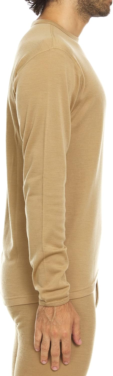100% Merino Wool - Men's Long Sleeve Crew Shirt - Thermal Base Layer - Image 2