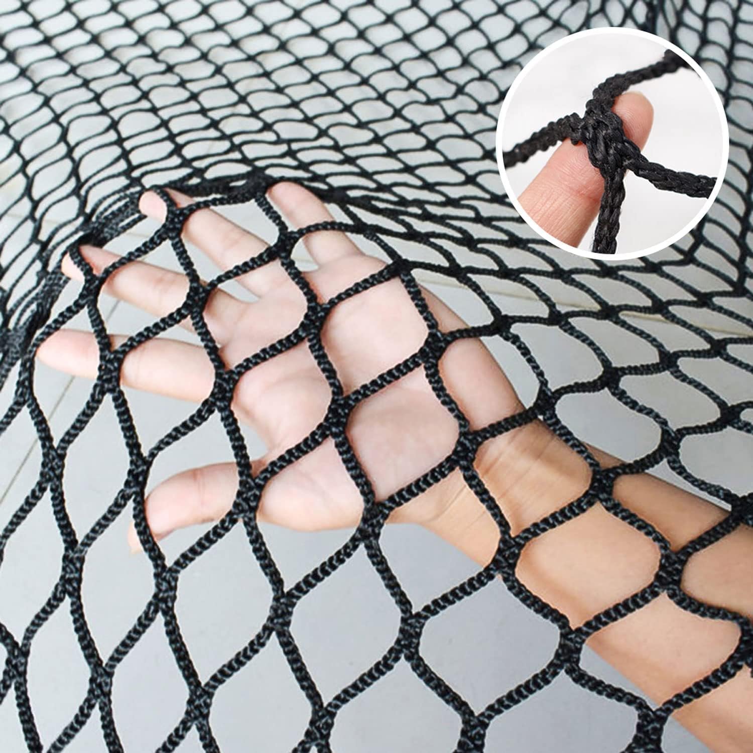 KACQIHTU Safety Net Protection Rope Net Baseball Net Kids Pet Stair Balcony Protection Net Baseball Softball Backstop Nets Knotless Polyester Sports Netting Black