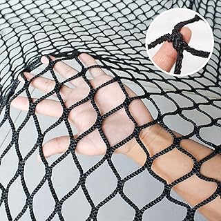 Safety Net Protection Rope Net Baseball Net Kids Pet Stair Balcony Protection Net Baseball Softball Backstop Nets Knotless Polyester Sports Netting Black