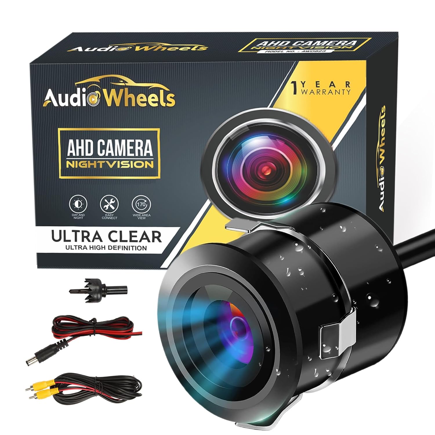 Audio Wheels Back for car Reverse Rear View Parking Camera (Bumper