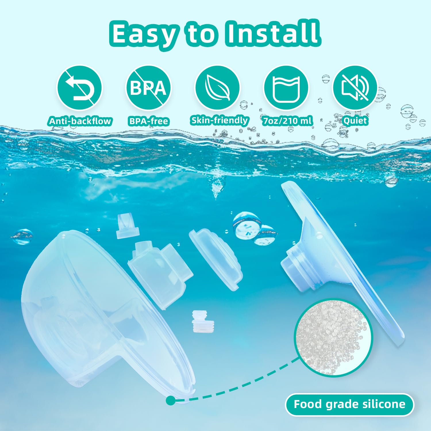 Hands Free Breast Pump Wearable MY-375 - Strong Suction, Low Noise, Wearable Breastfeeding Pump with 4 Mode &12 Levels, Portable Electric Breast Pump 24mm - 19/21/Insert/Flange, 2 Pack (White)