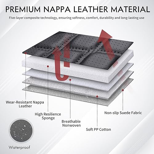 Miniatura 6 de Huidasource Fundas de asiento para Ford, funda de cojín de cuero para asiento de camioneta para Ford F150 SuperCrew 2015-2025 y F250 F350 F450 Super