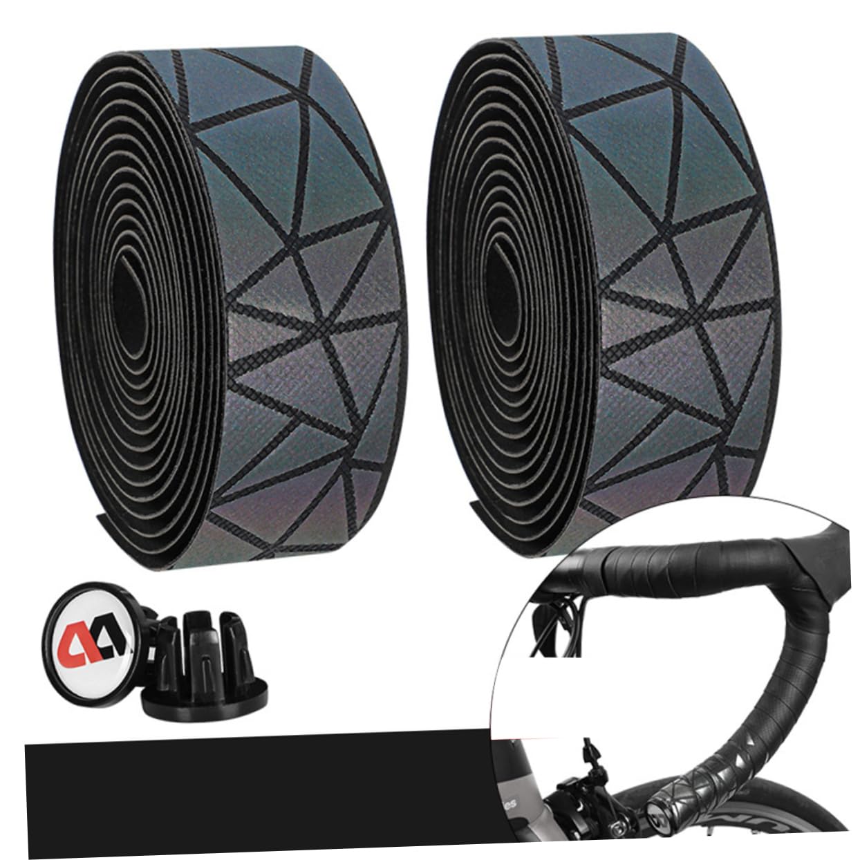 INOOMP 4piezas Cinta Para Manillar De Bicicleta Antideslizante y Transpirable Puños Pu Diseño Absorción De Sudor