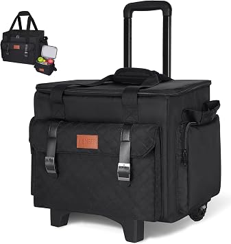 INSMEER Rolling Teacher Bag with Wheels & Lunch Bag 3-in-1 for 15.6" Laptop