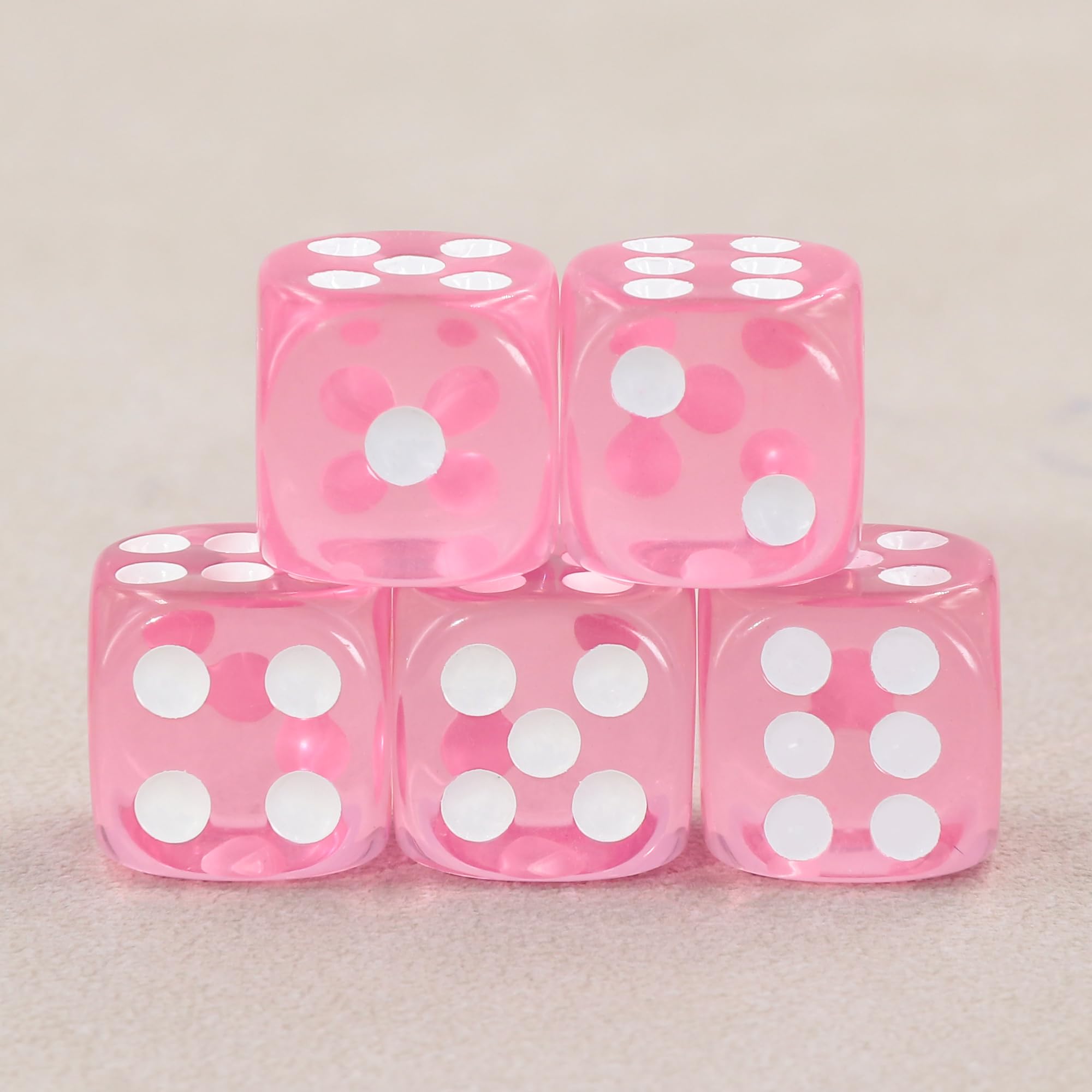 Epic Forge-Set of 5 Six-Sided Dice – Transparent Pink