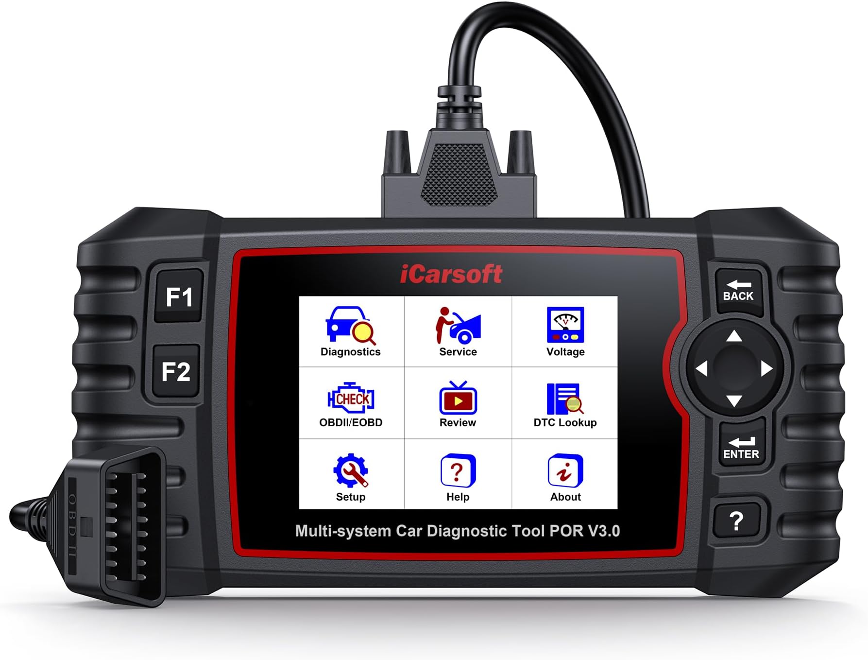 iCarsoft POR V3.0 Bidirectional Diagnostic Tool for Porsche/Cayenne, Full System OBD2 Scanner, 27 Service +12 Extra Functions, Code Reader for Porsche, Battery Test, Auto VIN, Lifetime Update