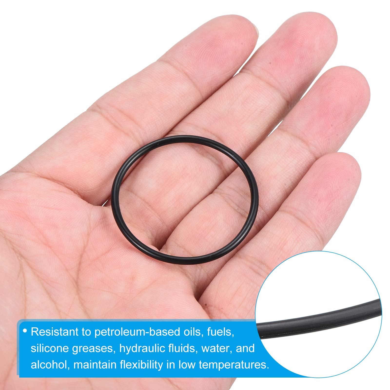 PATIKIL Nitrile Gomma O-Ring 38mm OD x 34mm ID x 2mm Larghezza, 20 Pezzi Metrico Sigillatura Guarnizione Anelli Rubinetti per Rubinetto Idraulica Automobilismo Riparazione, Nero
