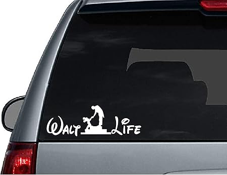 Amazon Walt Life ディズニー 像 ミッキーファンタジア テーマパークシェイキングハンド ホワイトカーデカール ビニールバンパー ステッカー 自動車アクセサリー ステッカー デカール 車 バイク