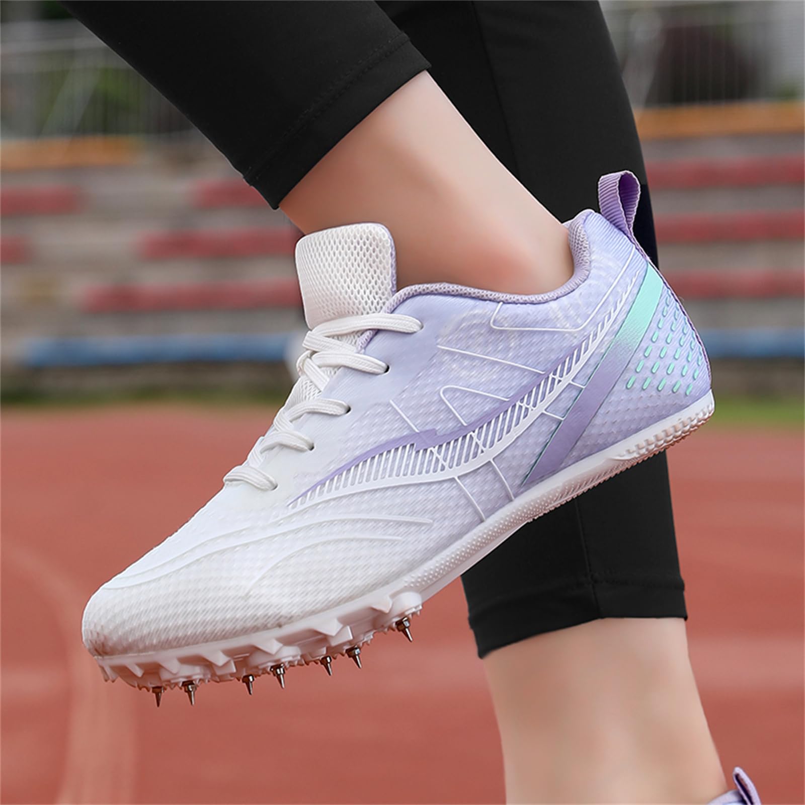 Zapatillas De Atletismo Mujer Transpirables para Carreras De Pista Y Campo Zapatillas De Salto Zapatillas Deportivas con Clavos para Sprint