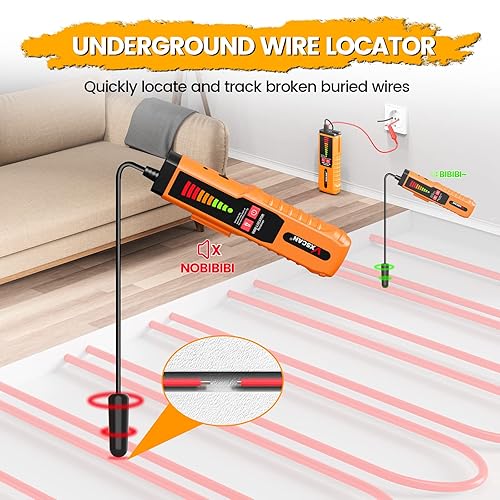 Miniatura 5 de Localizador de cables subterráneos, VXSCAN F04 Localizador de cables subterráneos con probador de cables de auriculares para localizar cables de