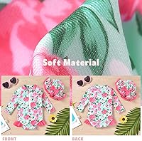 Vista 95 de Aalizzwell Traje de baño de una pieza de manga larga con sombrero para bebé niña Sirena cian