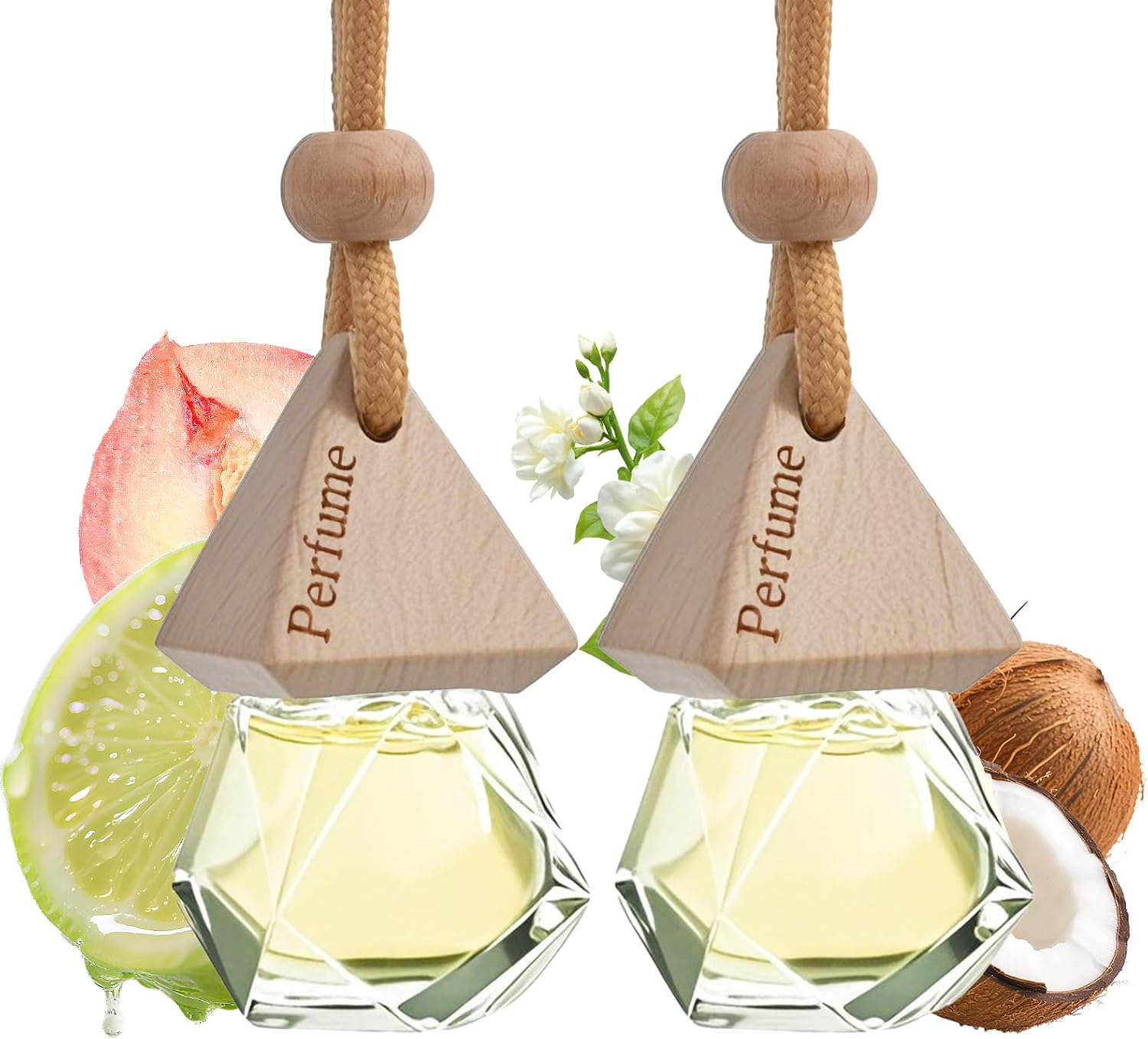 Car Air Freshener Hanging Diffuser – Long-Lasting Essential Oil Scent (Up to 60 Days) – Non-Toxic & Eco-Friendly – 2-Pack Auto Fresheners Made in USA