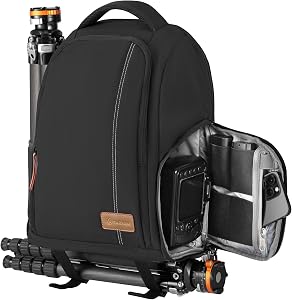 TARION Lightweight Camera Backpack 15L - Camera Bag with 15.6in Laptop Compartment Rain Cover Quick Access for DSLR Drone