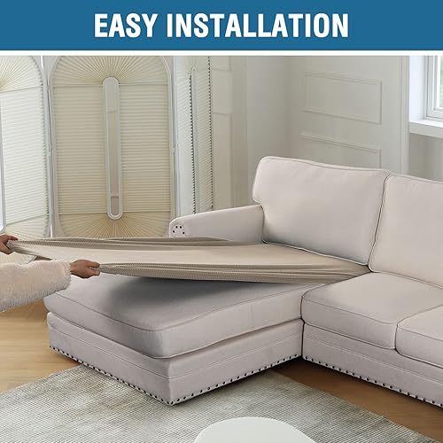 Miniatura 8 de H.VERSAILTEX Fundas para sofá seccional, 1 funda para diván, en forma de L, funda de cojín separada para sofá seccional izquierdo y derecho (solo