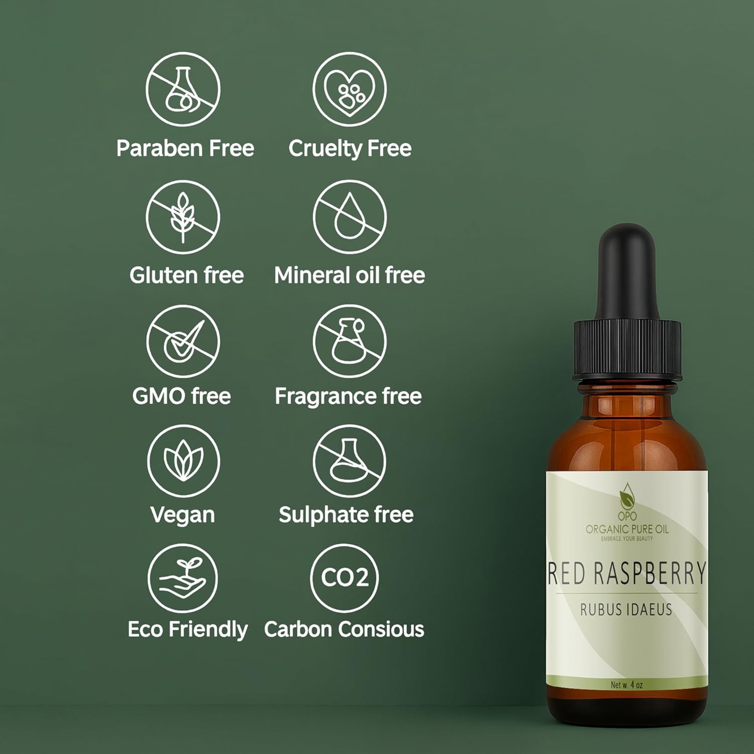 Red Raspberry Seed Oil - 4 oz Glass & Dropper - Pure Unrefined Cold Pressed Non GMO Vegan Carrier Oil for Face Hair Skin Body Nails Lips Cuticles Scalp by Organic Pure Oil - Image 5