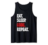 Funny Eat Sleep Code Repeat Coding Coder Programmer Tank Top