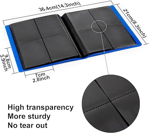 Miniatura 4 de GEAoffice Carpeta de 4 bolsillos para tarjetas, carpeta pequeña de álbum de colección de tarjetas, carpeta de bolsillo de carga lateral 160 para