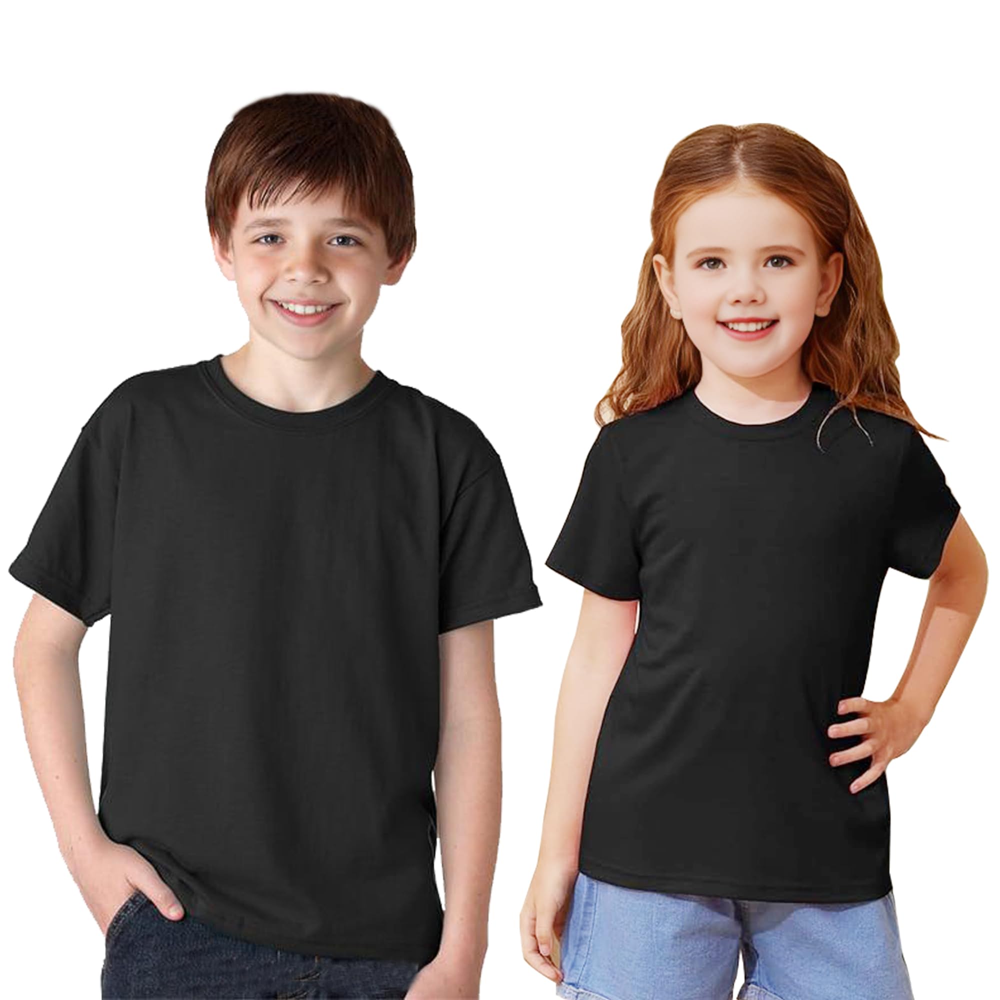 Vida Sol Camiseta Infantil 100% Algodón, 1 y 2 Unidades, Unisex, Manga Corta, Cuello Redondo, Suave y Transpirable, Diseño Básico y Cómodo, Ideal para Uso Diario, Tallas 1-15 Años, Colores Variados — view 12