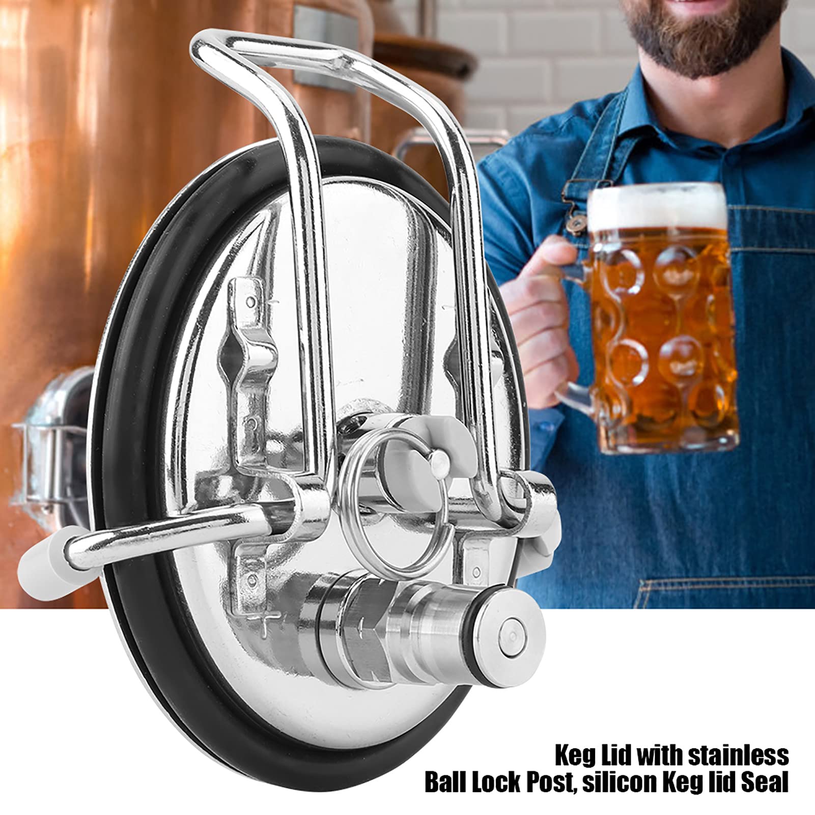Cornelius Style Keg Carbonated Carbonation Stone Corny Keg Lid Stone Keg Couvercle équipé D'un Diffuseur de 0,5 Micron Convient à Tous les Fûts de Cornet Ordinaires