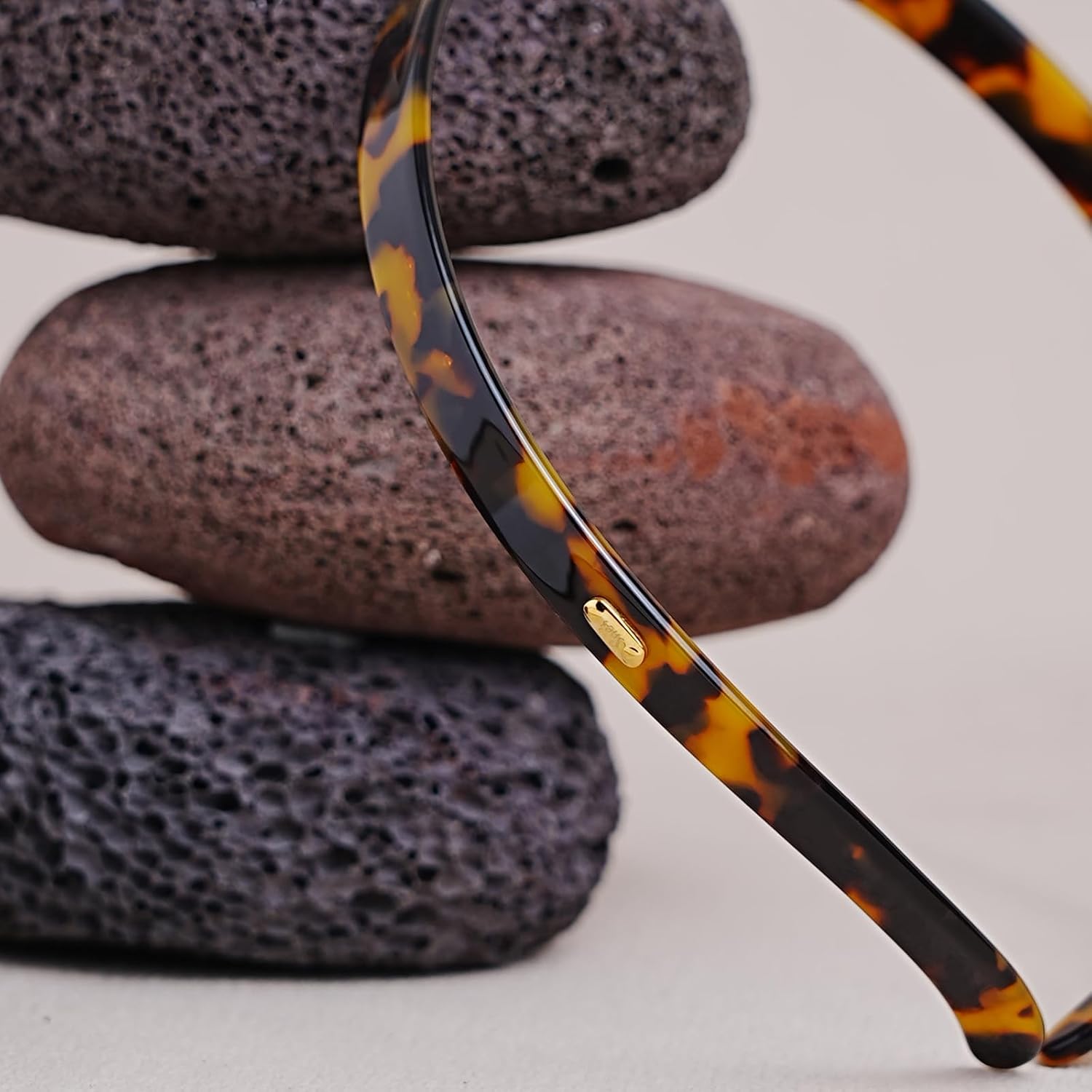 Thin Acetate Resin Hair Band for Eyewear, Non Slip Headbands for Women, Lightweight and Stylish Design, Ideal Gift for Daily or Formal Looks (Tortoise, 4.5" x 0.4")