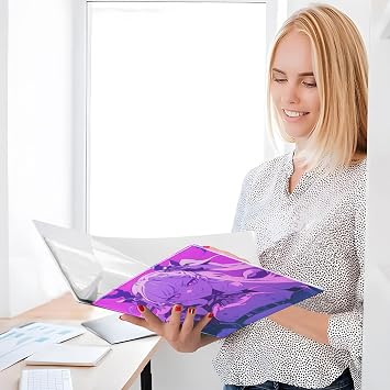 3 Ringing 2PCS Binders 1.5 Inch Binders with Pocket Cover 1/2 Pack of Binders School Binder 200 Sheets - Evil Purple Anime